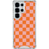 Orange Checkered Galaxy S25 Ultra Clear Case